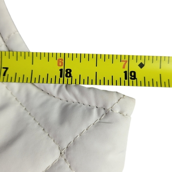 Lauren Ralph Lauren Quilted Vest Size S Ivory Zip Snap Pockets Stand Up Collar - Picture 11 of 12